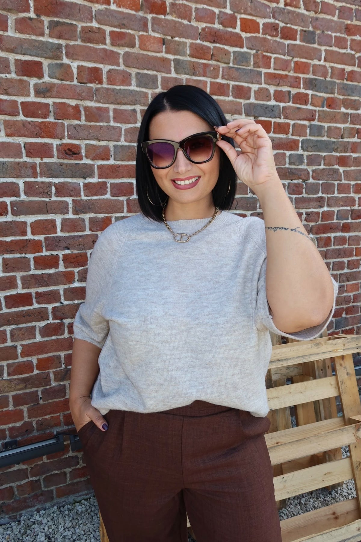 Pull Simoni Beige - Carmakoma