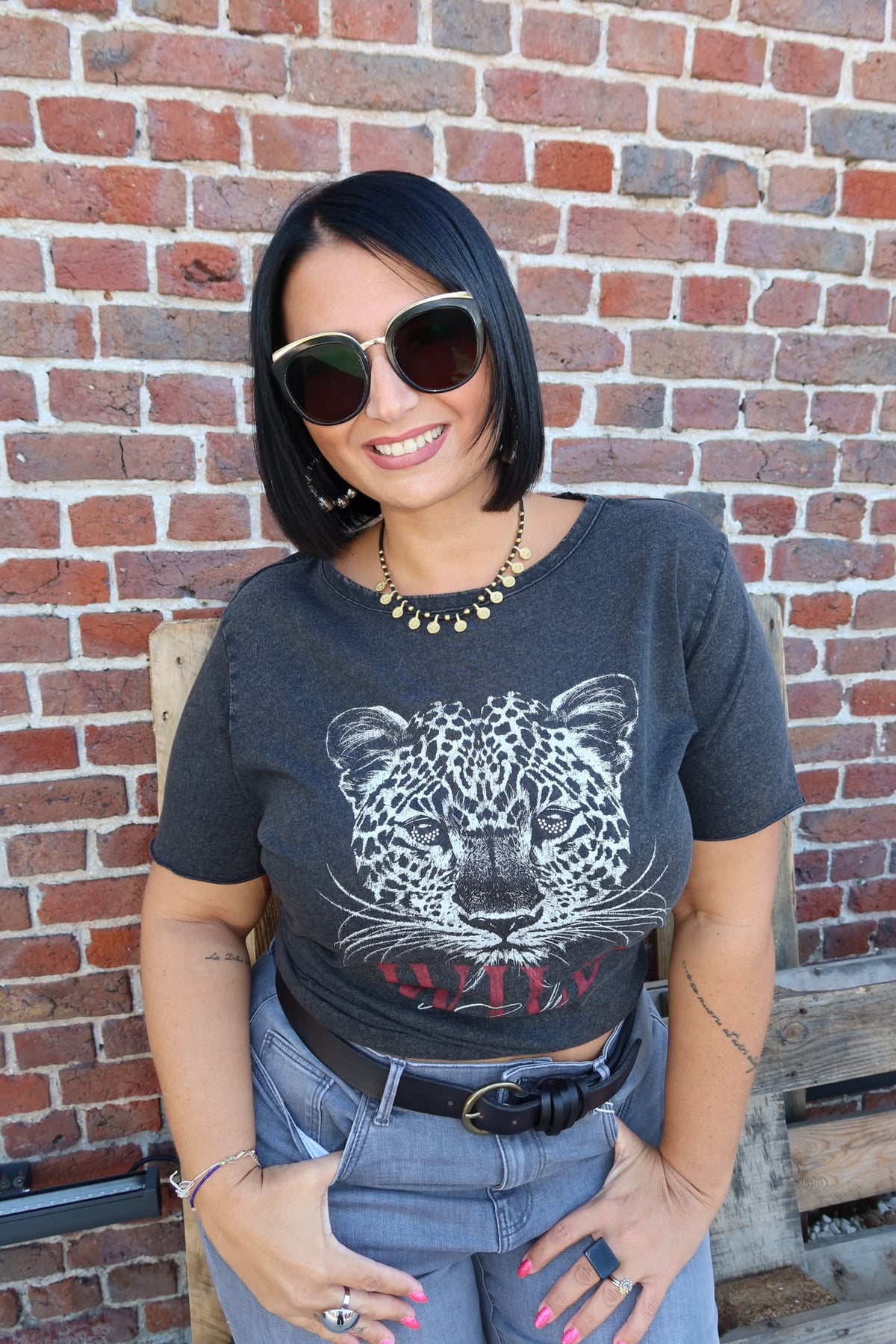 T-shirt Lucy Black / Wild - Carmakoma