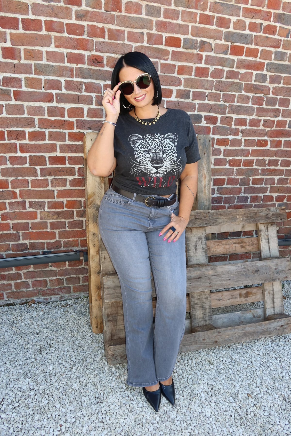 T-shirt Lucy Black / Wild - Carmakoma