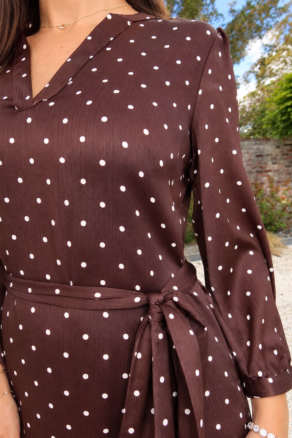 Robe Alena Choco à pois - Only