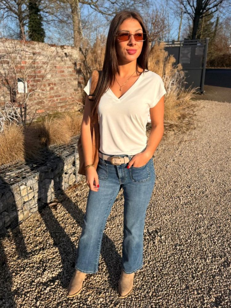 T-shirt Free Life BLANC
