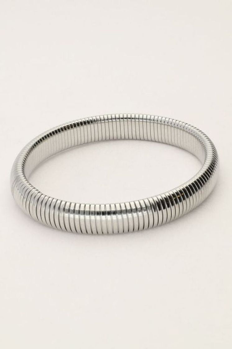 Bracelet jonc Bold midi élastique Argenté