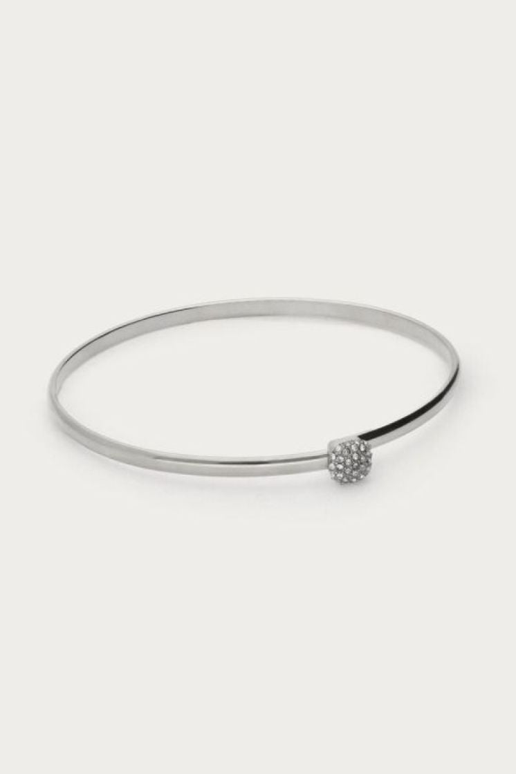 Bracelet jonc Love maxi strass argenté