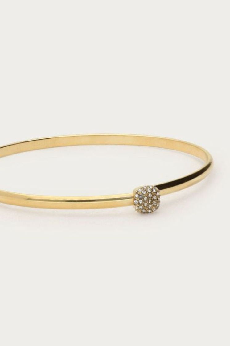 Bracelet jonc Love maxi strass doré