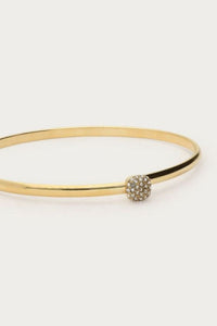 Bracelet jonc Love maxi strass doré