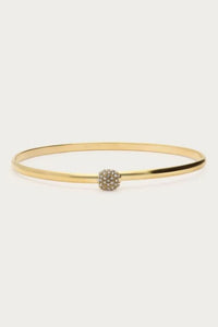 Bracelet jonc Love maxi strass doré