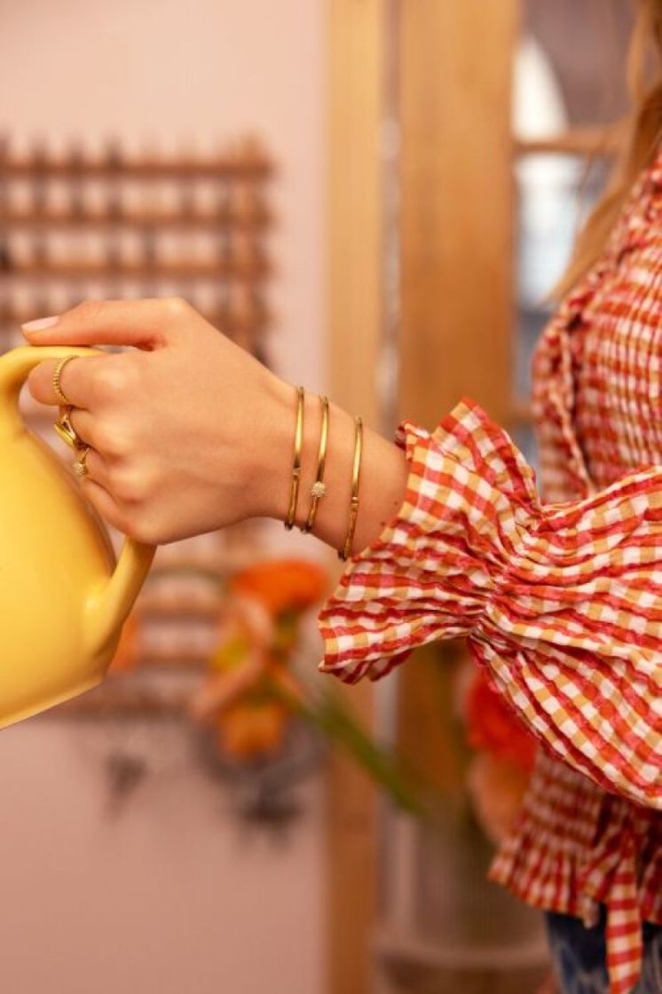 Bracelet jonc Love maxi strass doré