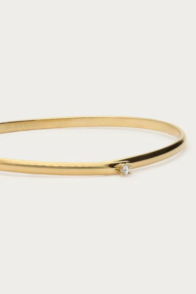 Bracelet jonc Love mini strass Doré