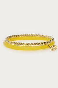 Ensemble de bracelets joncs fins Jaune