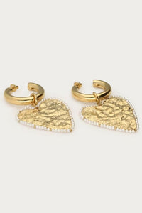Boucles d'oreilles Nomads avec maxi cœur Doré