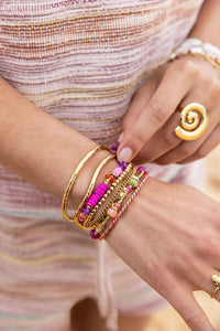 Bracelet jonc Nomads avec structure Doré