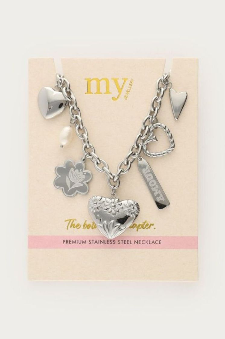 Collier à charms Botanical "art of summer" Argenté