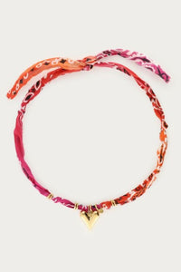 Collier en bandana Nomads avec cœur Fuschia