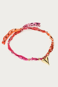 Collier en bandana Nomads avec cœur Fuschia