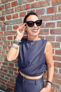 Top Theodora Dark blue