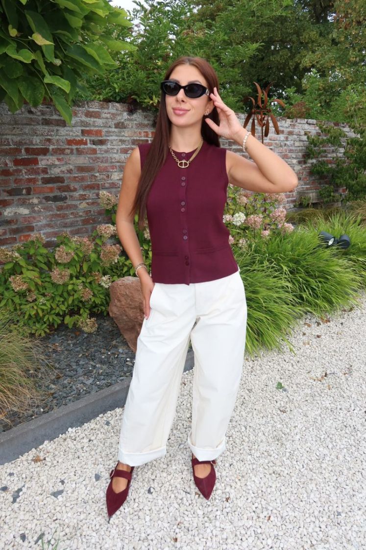 Cardigan Aline Prune