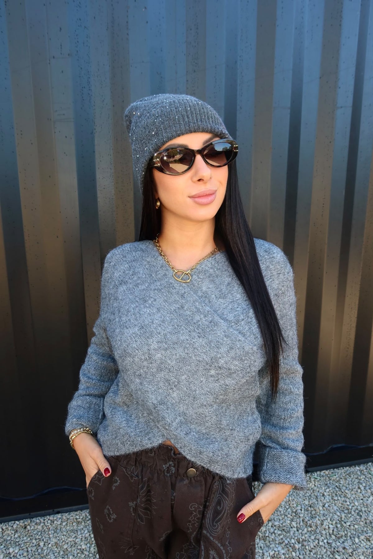 Pull Maggie Gris - Only