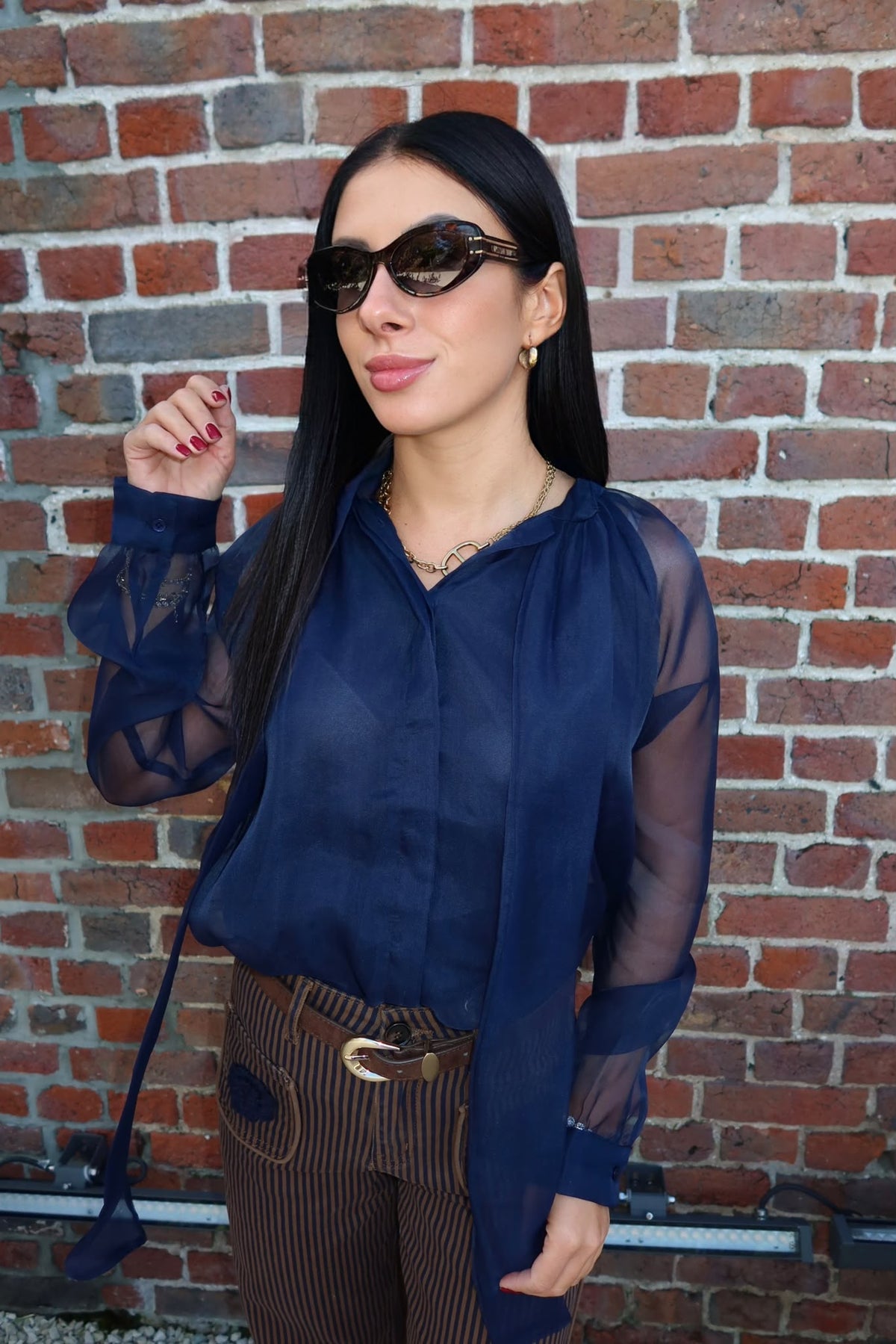 Top Lameria Bleu marine - Only
