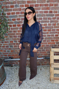 Top Lameria Bleu marine - Only