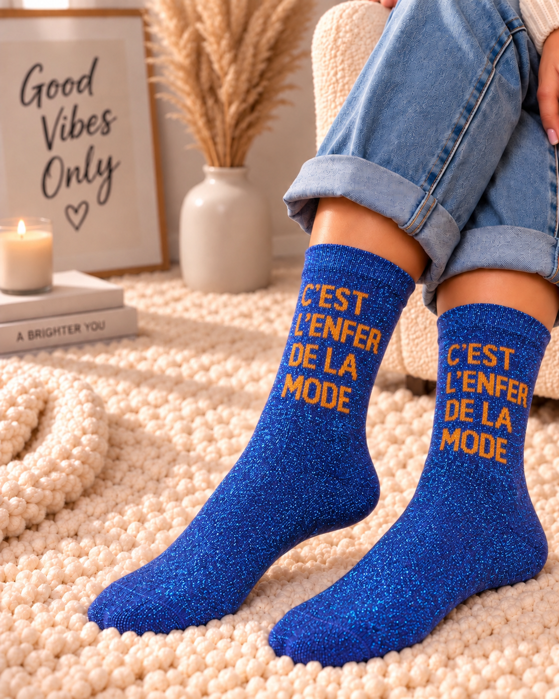 Chaussette Nolia Bleu / Enfer - Pieces