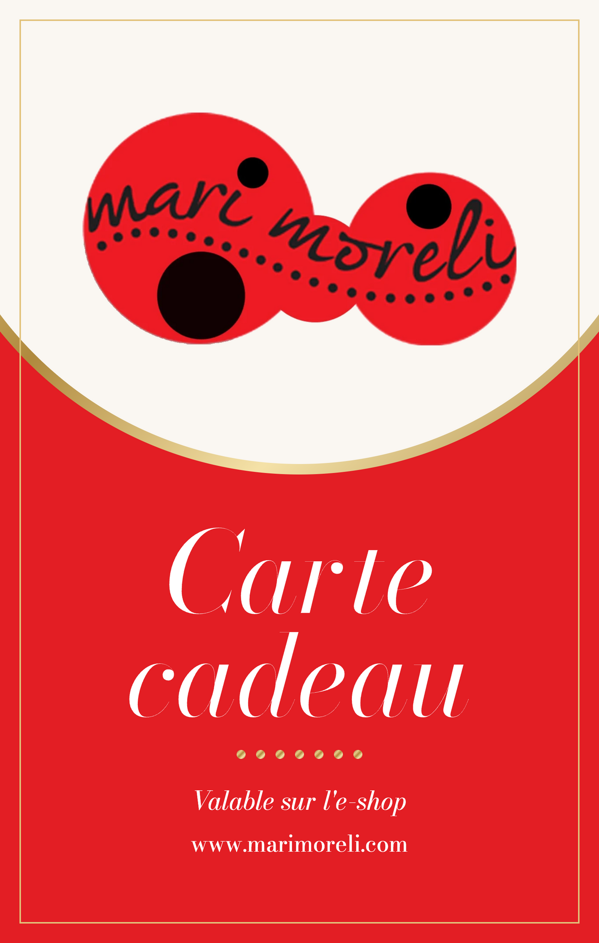 Carte-cadeau valable sur notre site (Validité : 1 an)