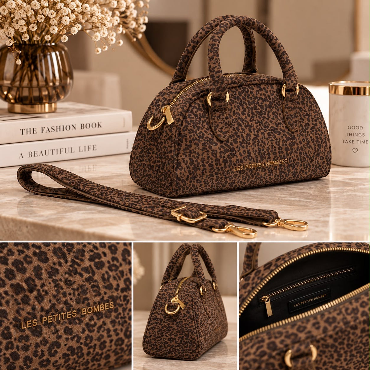 Sac Penda Taupe leopard