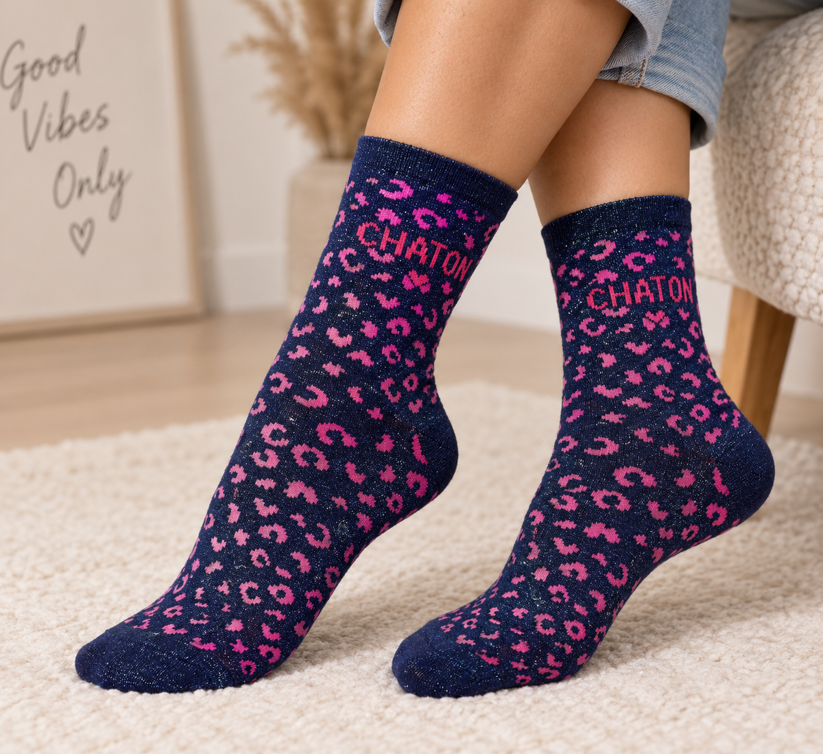 Chaussette Sebby Bleu / Chaton