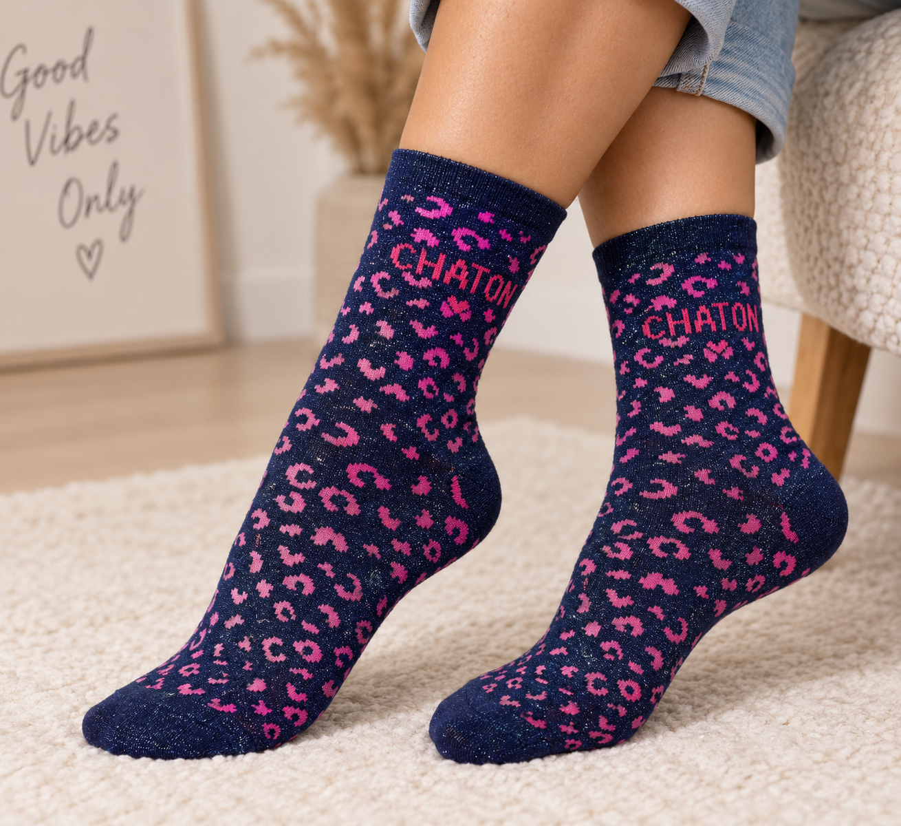Chaussette Sebby Bleu / Chaton