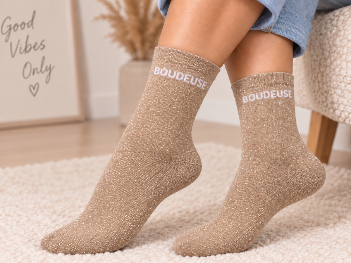Chaussette Sebby Beige Boudeuse
