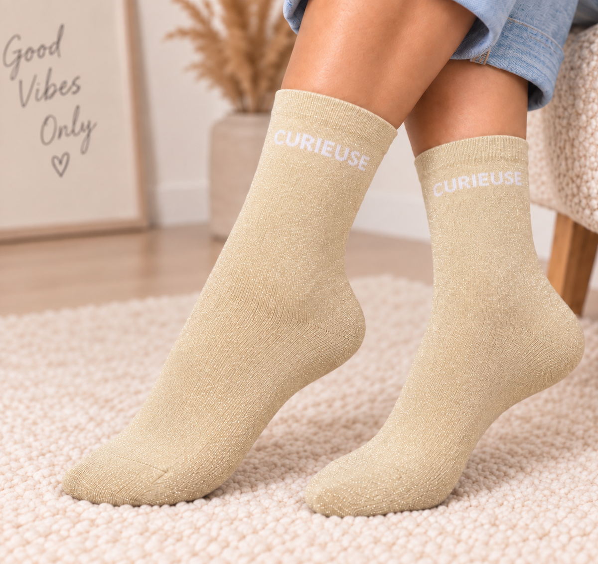 Chaussette Sebby Beige Curieuse