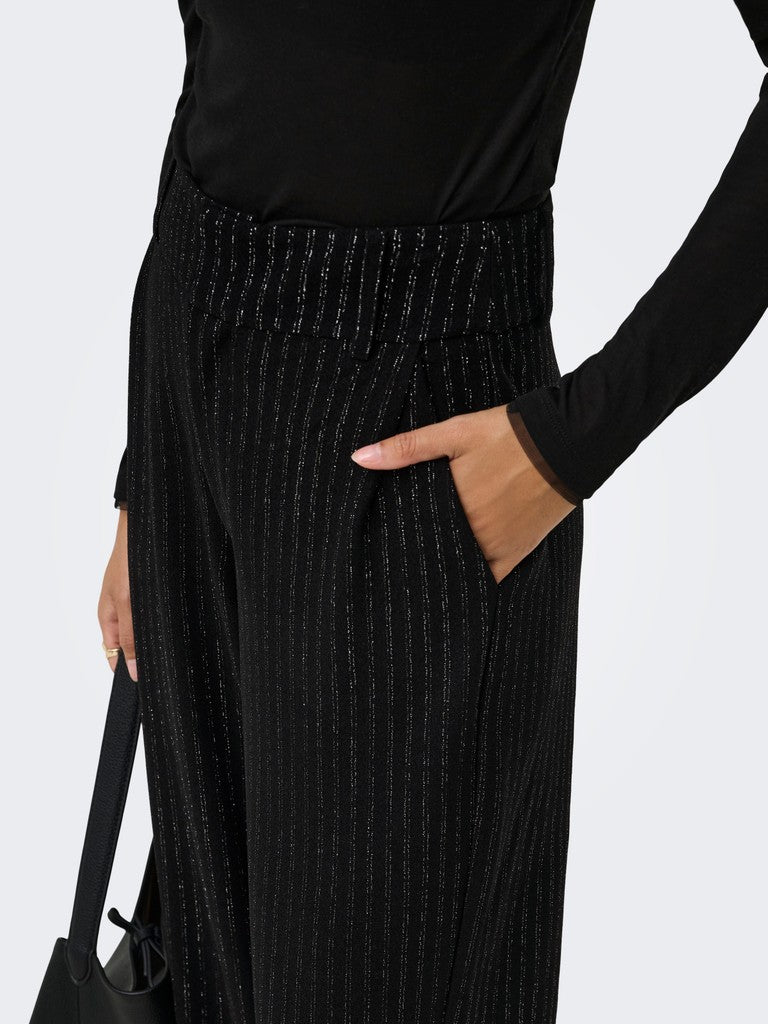 Pantalon Mary Noir ligne argentée - JDY