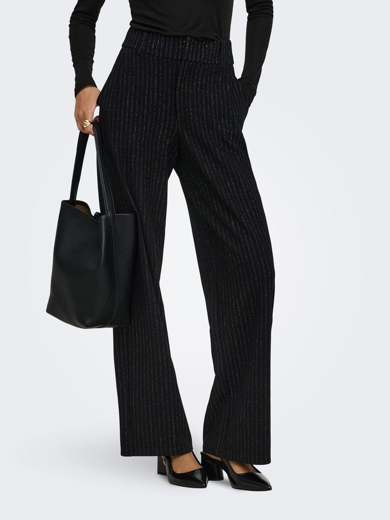 Pantalon Mary Noir ligne argentée - JDY