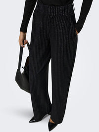 Pantalon Mary Noir ligne argentée - JDY