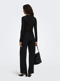 Pantalon Mary Noir ligne argentée - JDY